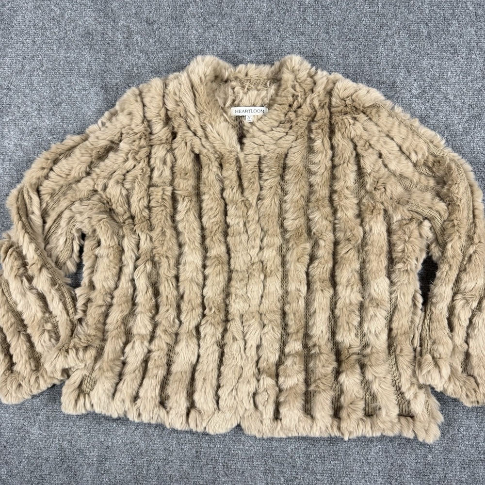 Heartloom Rabbit Fur Jacket Womens Medium Tan Rex Dyed Revolve